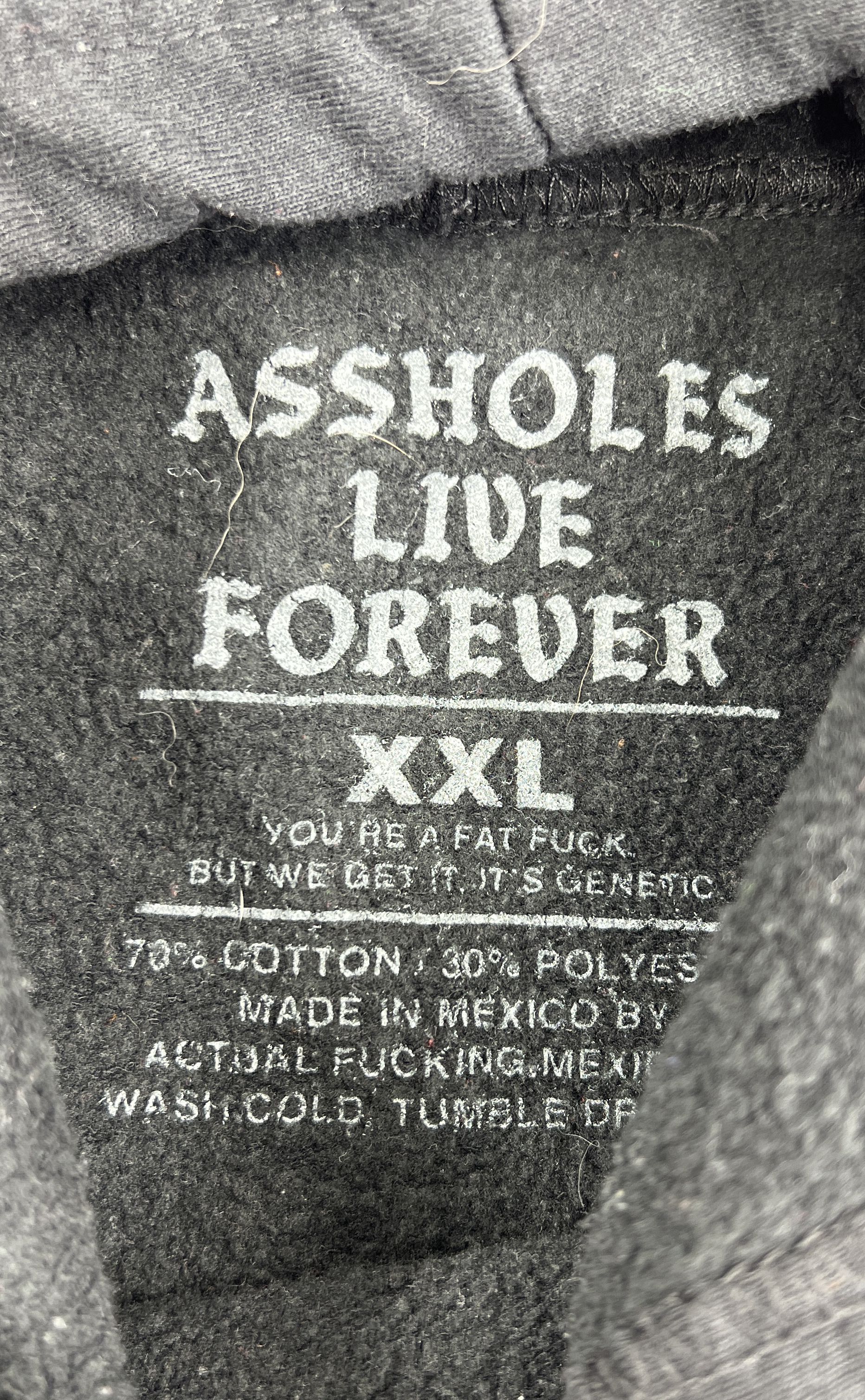 Assholes Live Forever Lot of 2 Graphic Pullover Hoodies Men's Size XL XXL
