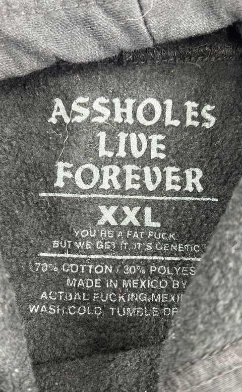 Assholes Live Forever Lot of 2 Graphic Pullover Hoodies Men's Size XL XXL