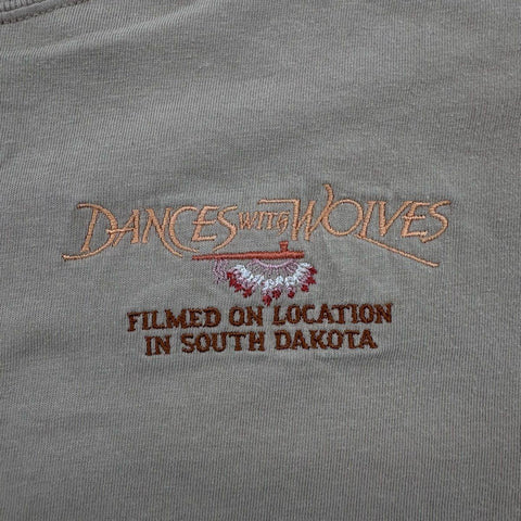 Vintage Dances with Wolves Shirt Embroidered Hanes Beefy-T South Dakota Sz L