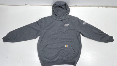 Carhartt Men's Gray Rain Defender Loose Fit Hoodie Miller Electric Logo Sz L