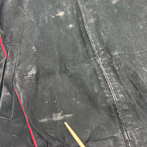 Vintage 90s G-III NFL Men's NY Giants Leather Suede Bomber Jacket Black Blue M