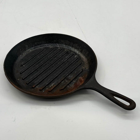 Lodge 9 Inch Cast Iron Skillet and Grill Pan 2 Piece Lot Made in USA