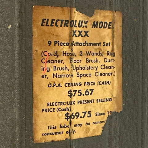 Vintage Electrolux Model XXX Canister Vacuum Cleaner Sled Base Mid Century