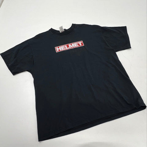 Vintage 90s Helmet Band Box Logo T-Shirt Double Stitch Sz XL