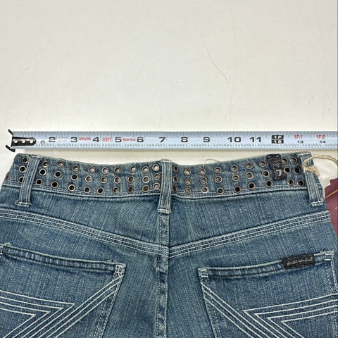 7 For All Mankind Women's Grommet Flare Jeans Vintage Y2K Distressed NWT Sz 27