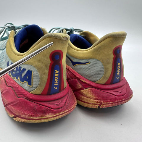 Hoka Arahi 7 Blue Grey Red Gradient Running Shoes Size 8.5