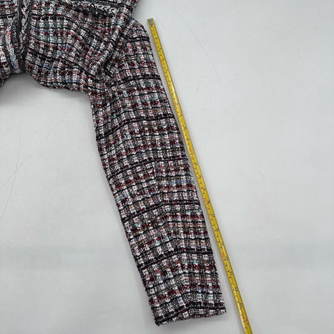 Talbots Women's Petite Multi-Color Tweed Plaid Open Front Blazer NWT Sz 6P