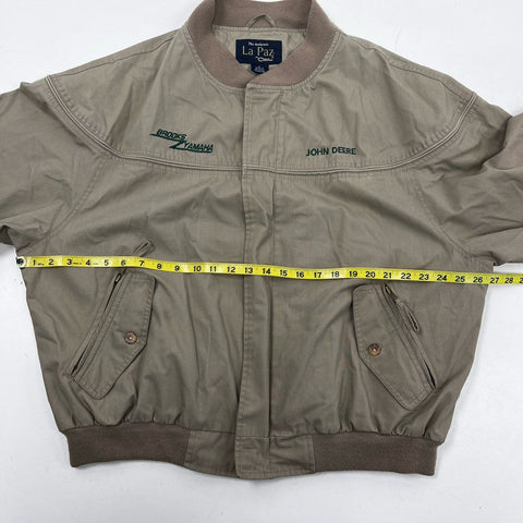 Vintage 90s John Deere Brooks Yamaha Catalina La Paz Bomber Jacket Sz L