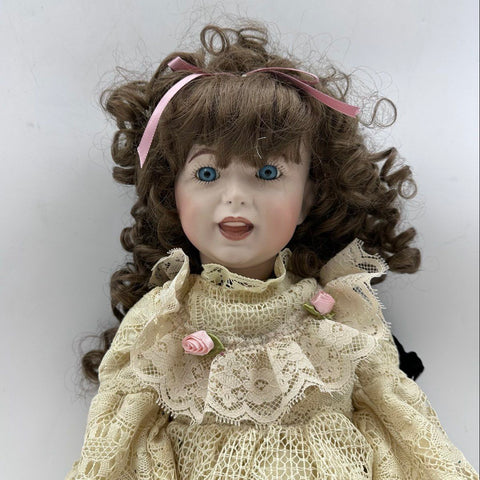 Vintage Porcelain Doll S.F.B.J. 236 Style Jackson 1995 25 Inch Victorian Dress