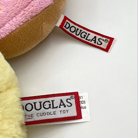 Douglas Stuffed Animal Plush Lot Pug Dog in Donut and Yellow Duckling 2 Pieces