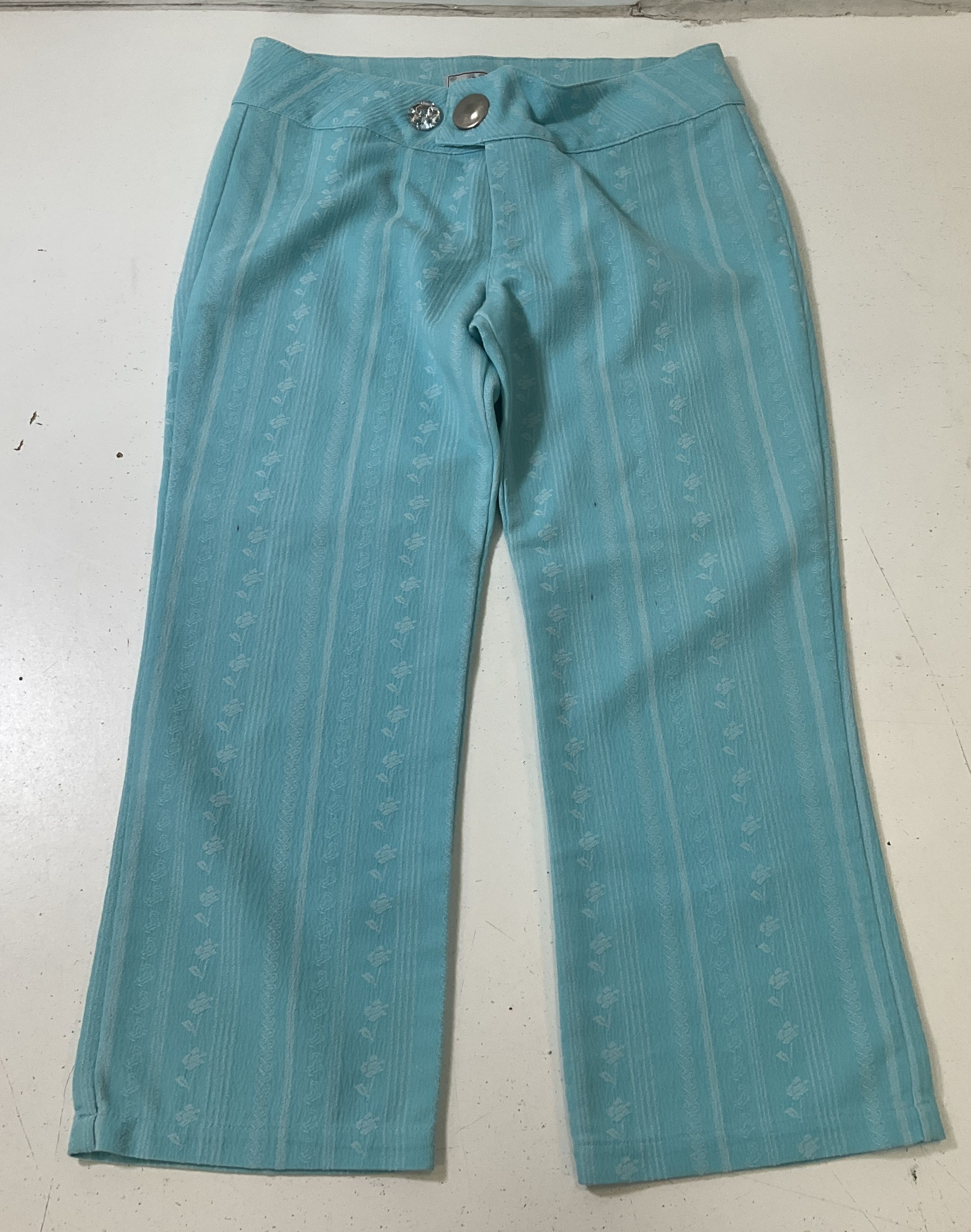 2 Vintage Women's Capri Pants Spiegel Brown Linen NWT Dona Bibi Blue Size S