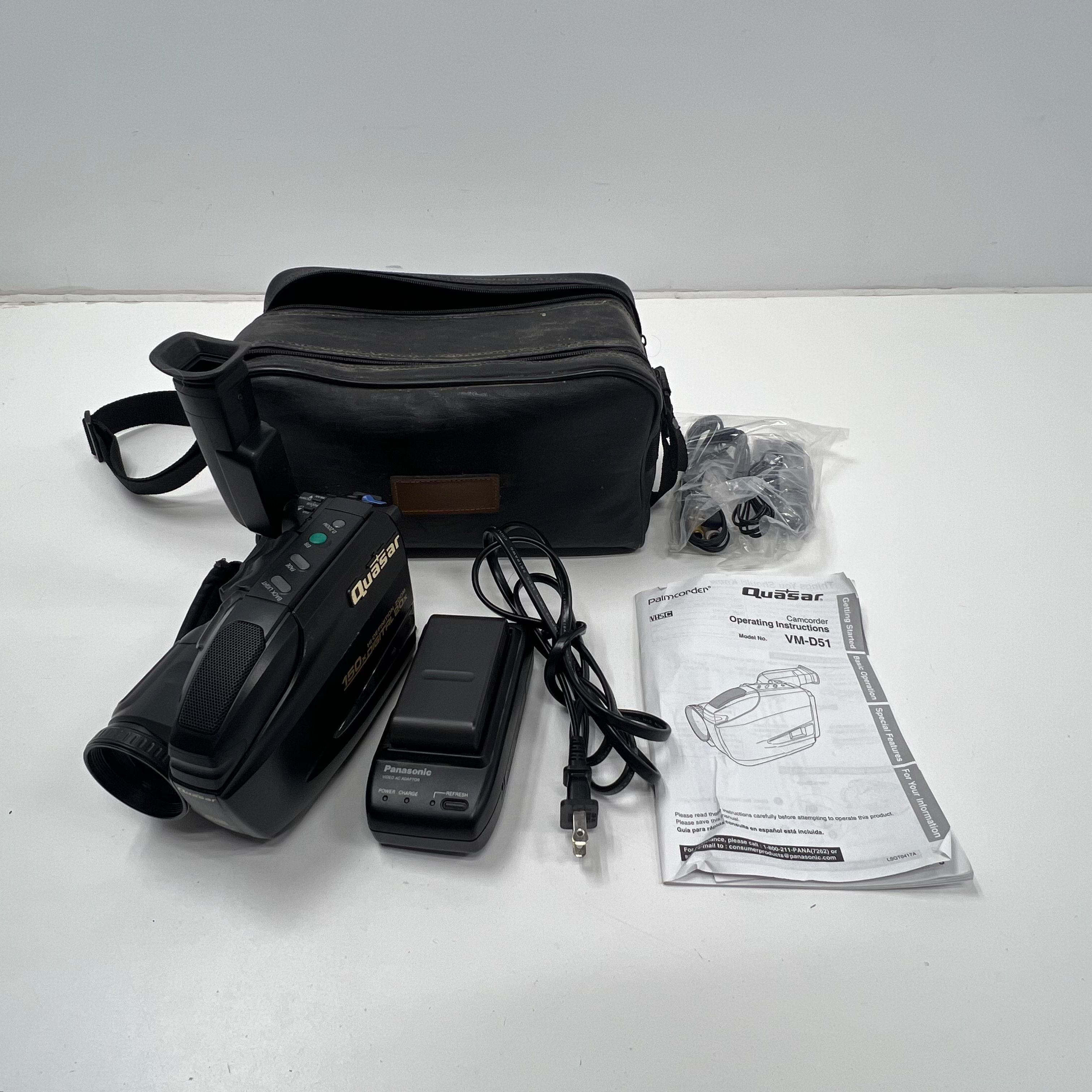 Quasar Palmcorder VM-D51 AccessoriesCharger Manual Case Working