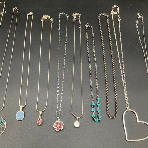 Fashion Costume Jewelry Lot of 12 Necklaces Heart Butterfly Dreamcatcher