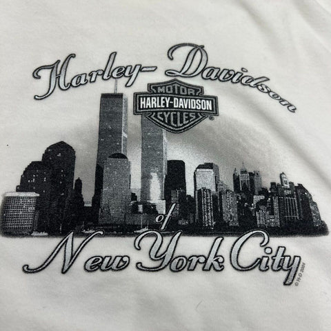 Vintage Y2K Harley-Davidson Lot of 2 NYC Twin Towers Baby Tee T-Shirts Sz XL