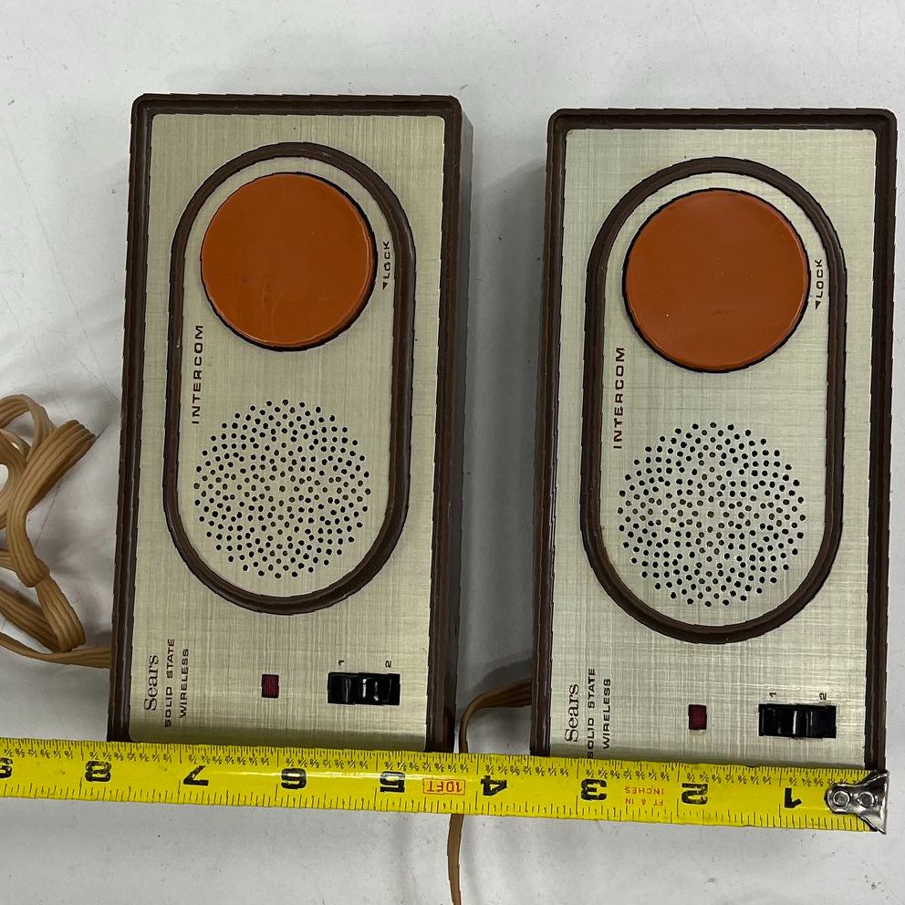 Vintage Sears 34610 Solid State Wireless Intercom System Set of 2 w/ Manual