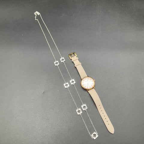 Kate Spade New York Watch and Spade Station Necklace Jewelry Lot of 2