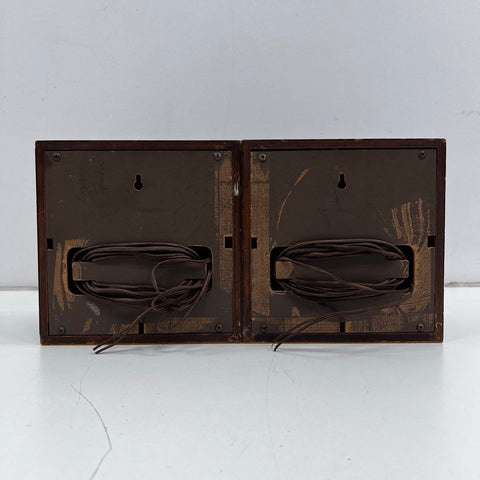 Vintage Wood Case Bookshelf Speakers Pair Not Tested Sold As Is