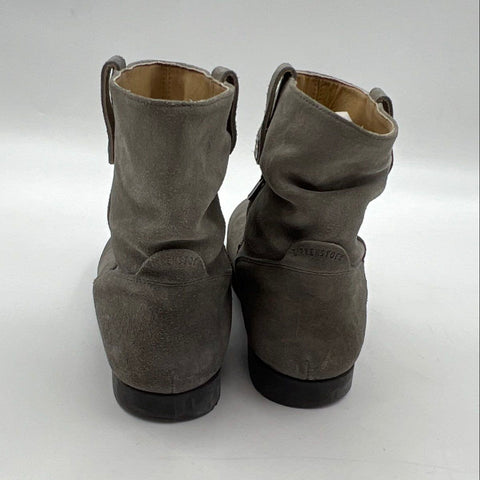 Birkenstock Stowe Grey Leather Suede Zip Ankle Boots Women's Size 39 L