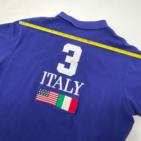 Polo Ralph Lauren Big Pony Italy Flag Custom Fit Polo Shirt Sz XL