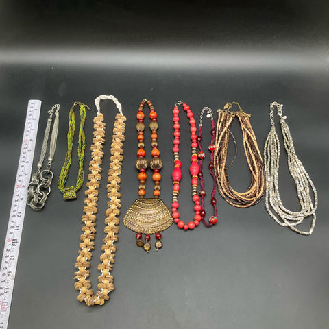 Boho Jewelry Lot 8 Necklaces Chico's Coldwater Creek Beaded Wood Multi-Strand