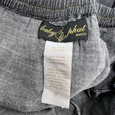 Vintage Y2K Baby Phat Women's Denim Jumpsuit Cargo Strapless Zip Sz 13