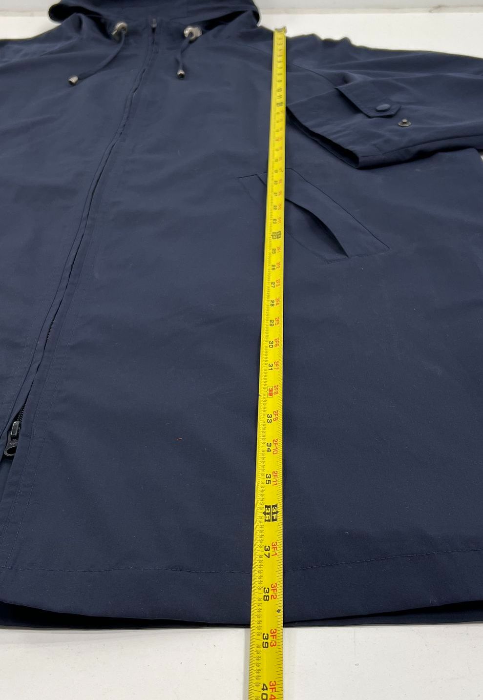 L.L.Bean Women's Polyester Hooded Rain Jacket Coat 2X Navy Blue Full Zip