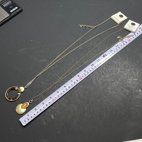 2 Lucky Brand Gold tone Pendant Necklaces NWT