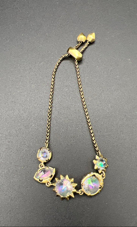 Kendra Scott Bracelet Lot of 2 Rose Gold Tone Drusy Cuff & Gold Tone Slider