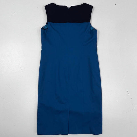 Pendleton Women's Blue Colorblock Virgin Wool Sheath Dress Made in USA Sz 4P