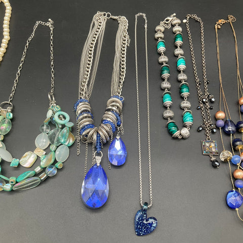Fashion Costume Jewelry Lot of 8 Necklaces Vintage Modern Beaded Multi-Strand