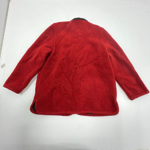 Vintage Giesswein Red Boiled Wool Austrian Trachten Jacket Cardigan Women's 16