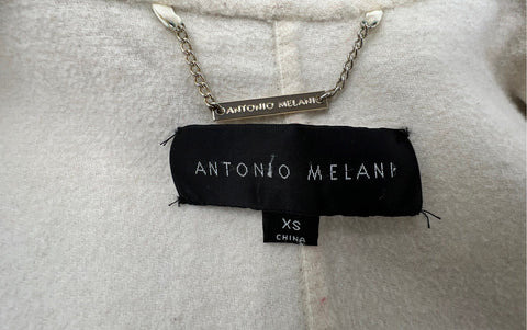 Antonio Melani Women's Camel Tan Belted Wrap Coat Cream Notched Lapel Sz XS