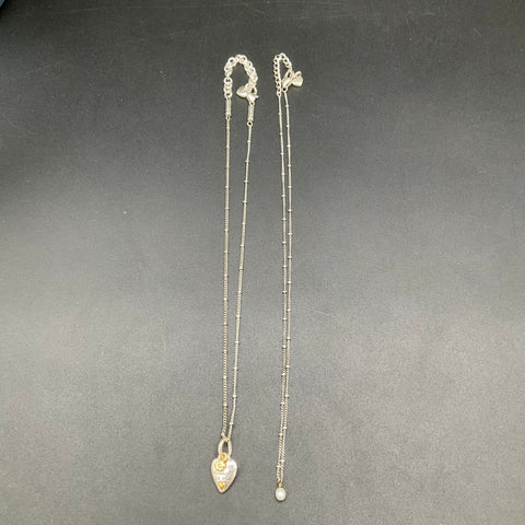 Brighton Silver Tone Heart & Pearl Necklace Set "You Are Always In My Heart"