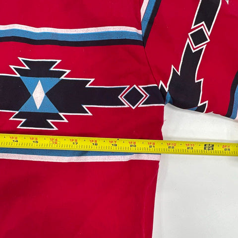 Vintage 80s Saisa Southwestern Aztec Print Western Shirt Made USA Sz L