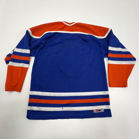 Vintage 80s Edmonton Oilers NHL Hockey Jersey Gretzky Era Made in Canada Sz XL