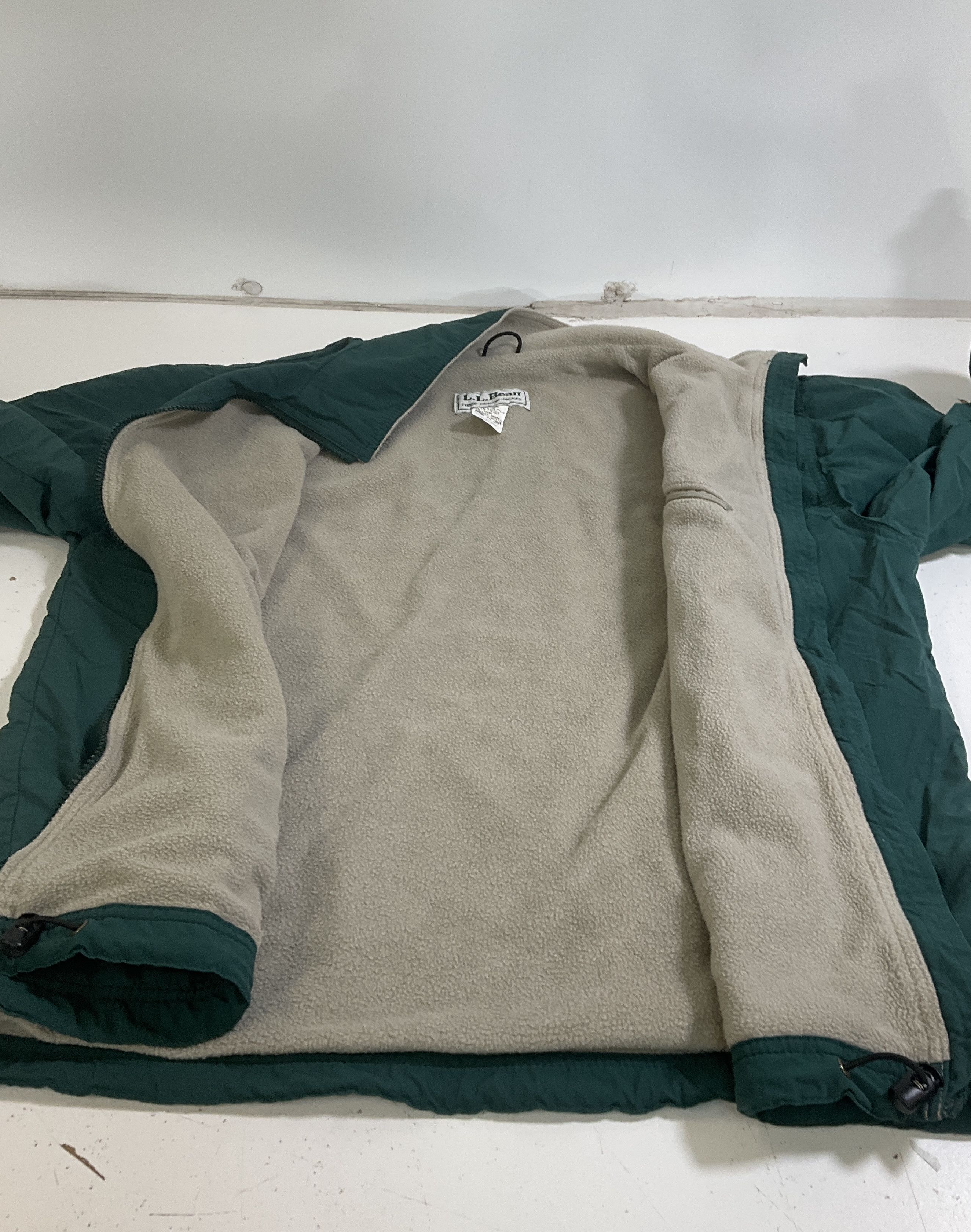 Vintage 90s LL Bean Green Three Season Fleece Lined Jacket Womens Large USA Made