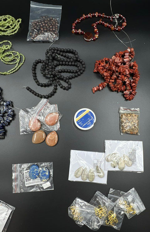 Jewelry Making Supply Lot Gemstone Beads Jasper Sodalite Shell Pendants 3 lbs