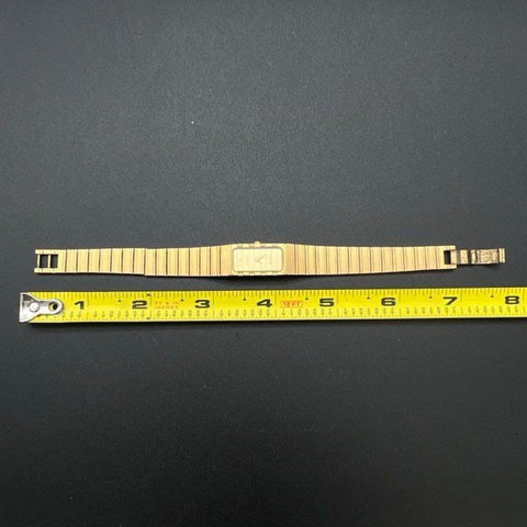 Vintage Certina Gold Plated Tank Watch Women's Quartz 143.2024.26 New Battery