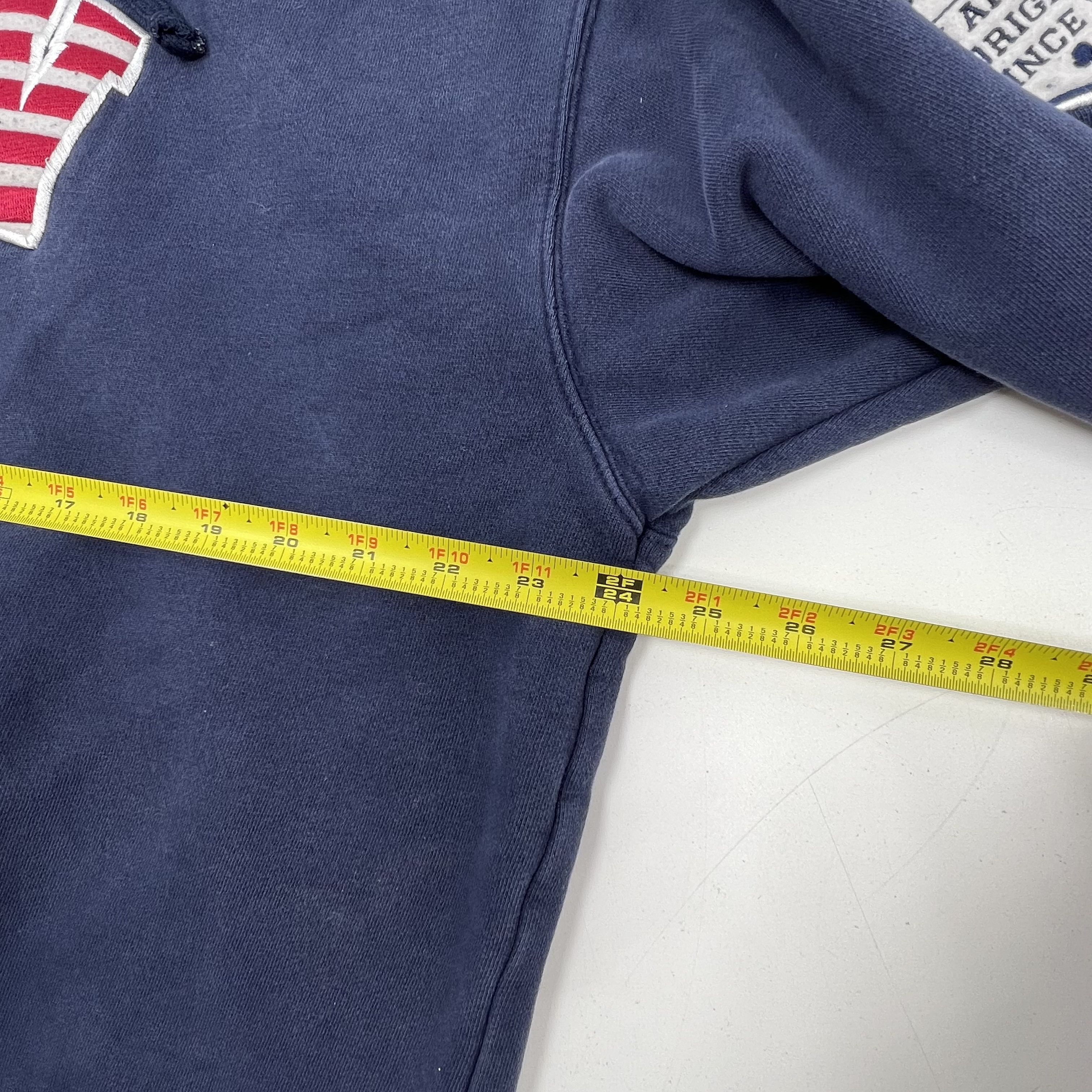 Vintage Y2K Walt Disney World Blue Embroidered WDW American Flag Hoodie Mens XL