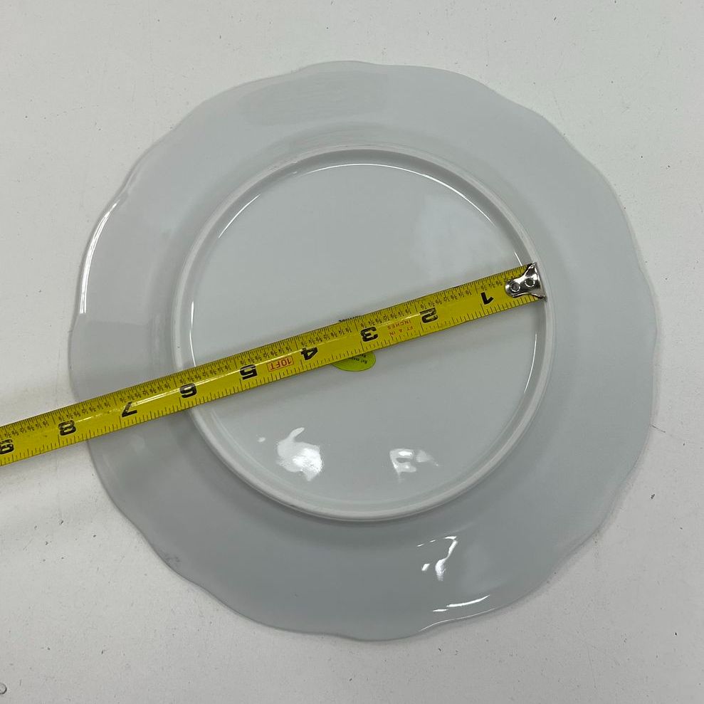 Vintage Johann Haviland Baroque Platinum Rim Dinner Plates Lot of 12 Bavaria