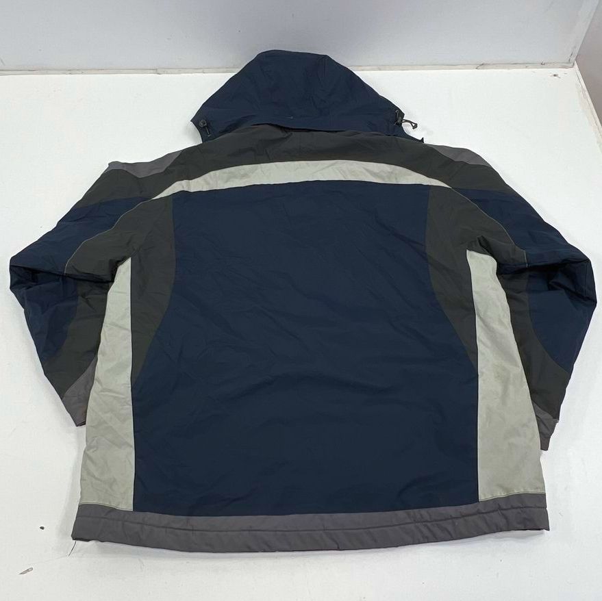 Free Country FCXtreme Blue Gray Colorblock Hooded Jacket Coat Mens S