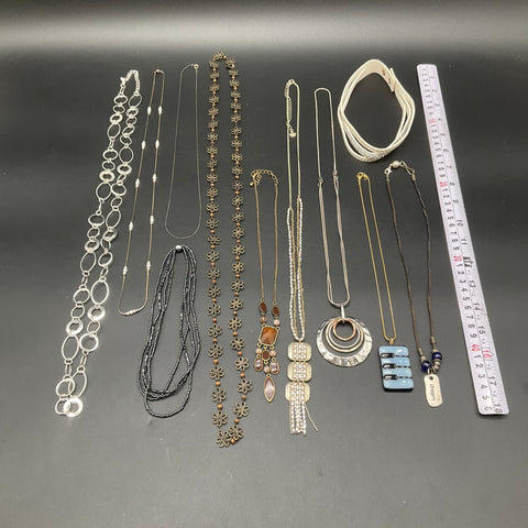 Fashion Jewelry Lot of 11 Necklaces and Bracelet Statement Beaded Mixed Tones
