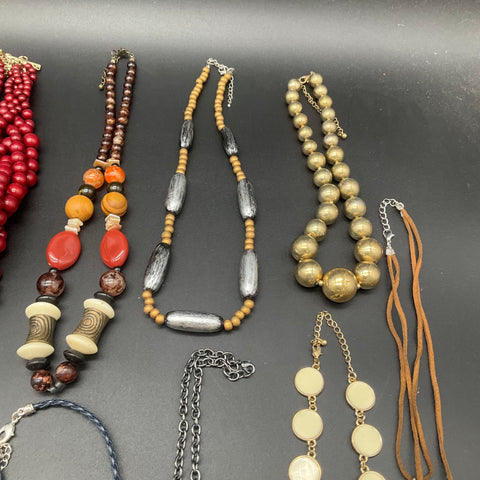 Statement Fashion Necklace Jewelry Lot 15pc Beaded Pendant Boho Modern Mix