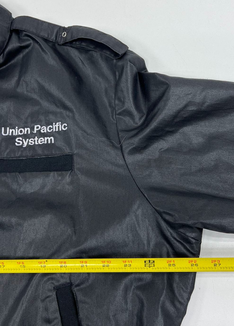 Vintage 80s Pla-Jac Union Pacific System Satin Bomber Jacket Made in USA Sz XL
