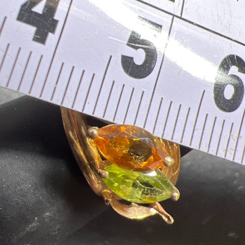 14K Gold Multi-Gemstone Ring Size 8 3.39g Missing Stone
