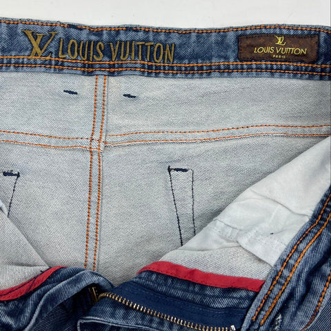 Unbranded Men's Blue Wash Faded Denim Jeans Straight Leg Embroidered Sz 40