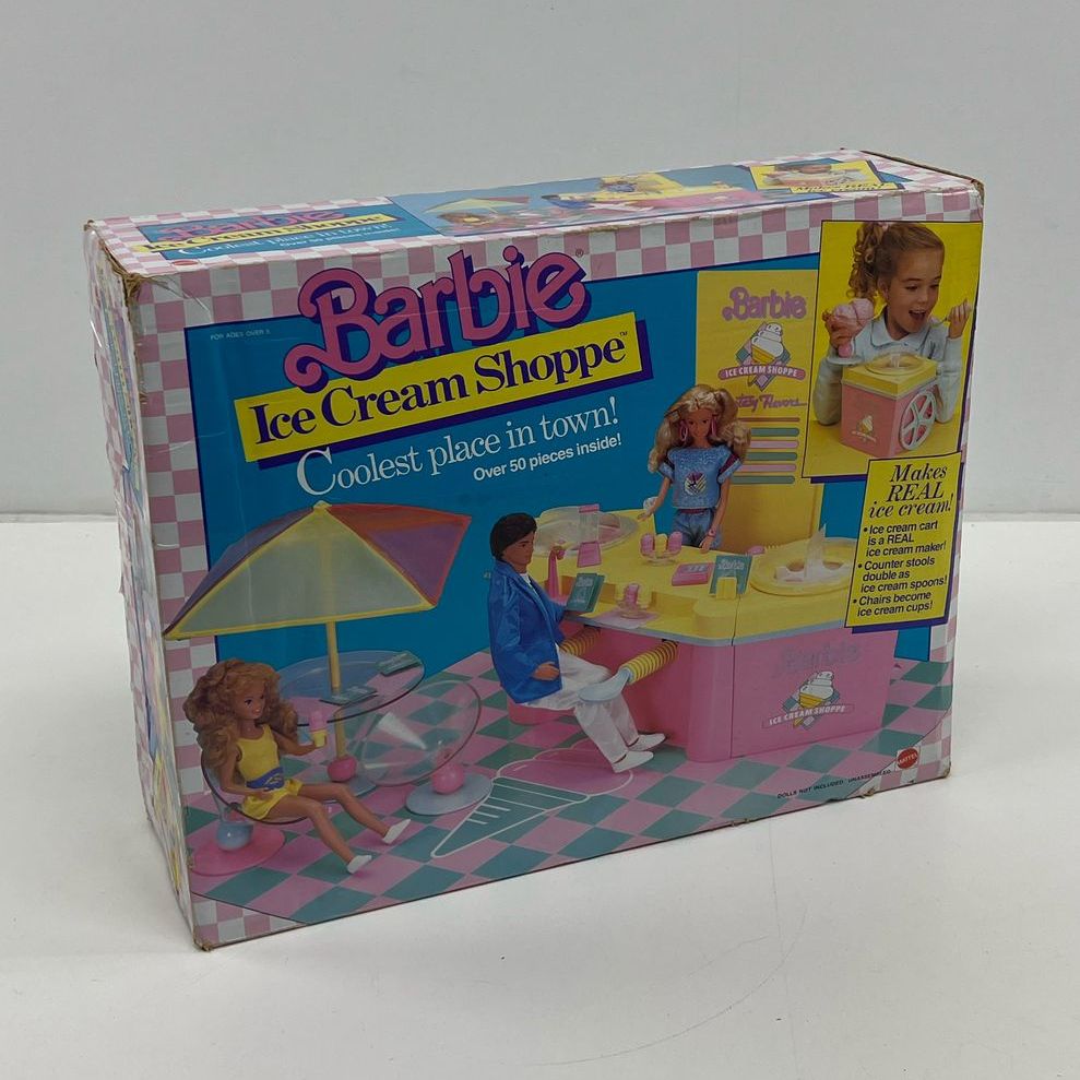 Vintage Mattel Barbie Ice Cream Shoppe Play Set with Box c1986 Ice Cream Maker