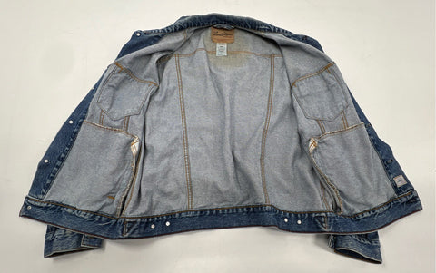 Levi Strauss Signature Men's Blue Denim Trucker Jacket 100% Cotton Sz L