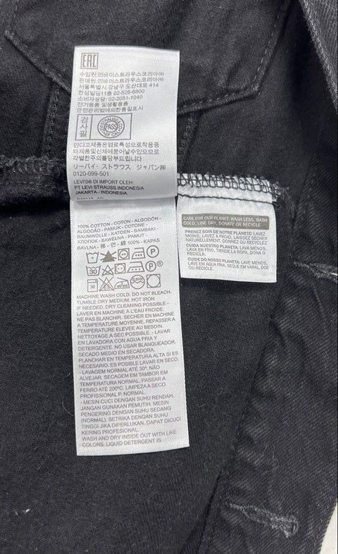 Levi's Women's Black Iridescent Button Denim Trucker Jacket Premium Sz L