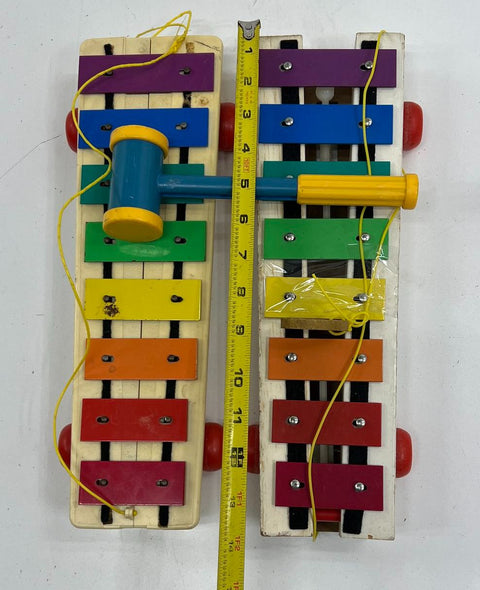 Vintage Fisher Price Pull-A-Tune Xylophone Lot of 2 8-Key Musical Toys 70s 80s